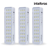 Kit Com 3 Unidades Luz de Emergência Luminária Lea 31 Led 1w Bivolt Lítio Intelbras Super Slim Emergencial Autônoma