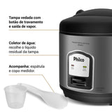 Panela de Arroz Elétrica Philco 5 Xícaras 1,6L PPAE01